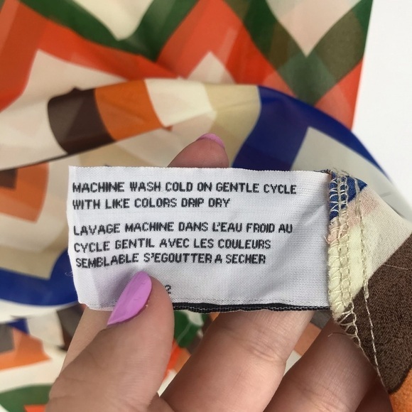 Tulle Vibrant Colorful Chevron Blouse - Picture 5 of 8